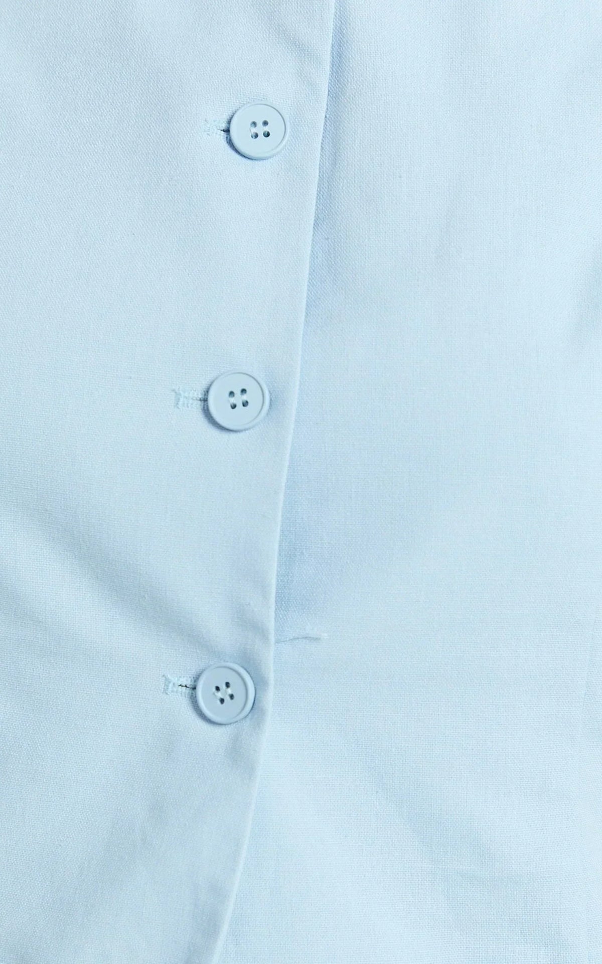 Nicolina Top - Linen Scoop Neck Button Down Vest Top in Pale Blue