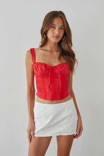 Jolene Lace Trim Bustier Corset Top